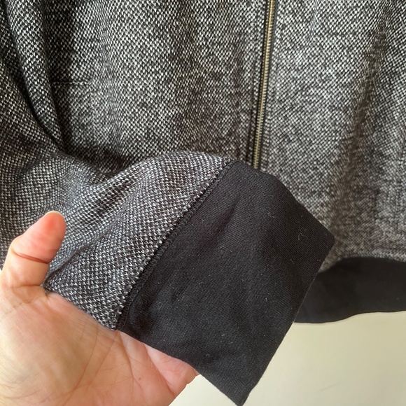 Banana Republic Sz L Knit Full Zip Jacket Sweater Gray Mock Neck Pockets - Picture 6 of 8